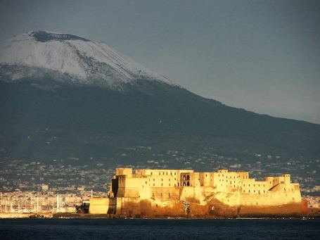Naples. The castle and the Volcano
